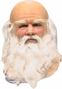 Взрослые, маска Деда Мороза с белой бородой латекс Рождество