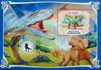 DINOZAURY fauna prehistoryczna Gabon 2019 blok #VG2688