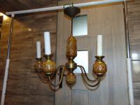 Mosiężny żyrandol ceramiczny,Włocławek ?Pruszków ?