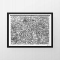 Старая карта Мазовии-XIX-F Шуберт-Российская Империя-91x61cm