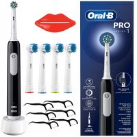 ZESTAW ORAL-B PRO 1 SERIES BLACK SZCZOTECZKA ELEKTRYCZNA + KOŃCÓWKI DODATKI