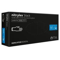RĘKAWICE Rękawiczki nitrylowe Mercator Nitrylex BLACK M 100 sztuk