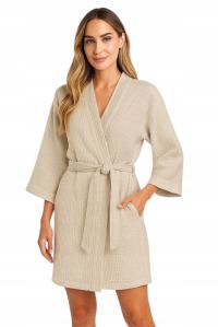 Женский халат, связанный муслиновым хлопком, польский продукт