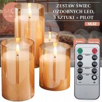 СВЕЧИ 3 БОЛЬШИЕ ДЕКОРАТИВНЫЕ СВЕЧИ РОЖДЕСТВЕНСКИЕ УКРАШЕНИЯ LED ПУЛЬТ ДИСТАНЦИОННОГО УПРАВЛЕНИЯ