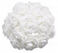 RÓŻYCZKI PIANKOWE 4,5cm x10 róże z pianki sztuczne białe aplikacje kwiaty