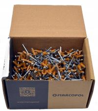 Nity zrywalne al/st 4.8x10 brązowe RAL 8001 500szt