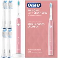 Oral-B Pulsonic Slim Clean 2000 Pink Soniczna szczoteczka elektryczna do zębów + Końcówki do szczoteczki Oral-B SR 32 Pulsonic Sensitive 4 sztuki