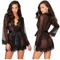 Пеньюар кружевной халат прозрачный стринги комплект нижнего белья 36 S / M