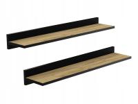 НАБОР ИЗ 2 Х НАСТЕННАЯ ПОЛКА 80 СМ ЛОФТ ДУБ С ЧЕРНОЙ ПЛАНКОЙ 80 СМ ДЛЯ ШКАФА P