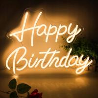 Neon urodziny Happy Birthday LED biały 42x32