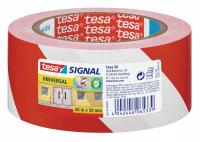 Taśma ostrzegawcza samoprzylepna Tesa biało czerwona 66m x 50mm