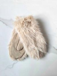 RĘKAWICZKI FUTRZANE JEDNOPALCZASTE DAMSKIE