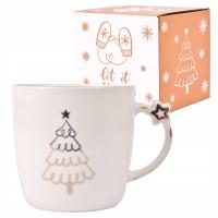 Kubek świąteczny 360 ml biały | Choinka