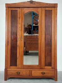 STYLOWA SZAFA ART DECO 2 DRZWI DĄB GARDEROBA 1923 r SECESJA
