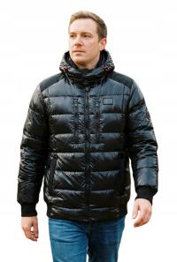 Kurtka męska Geo Norway BAPTISTE pikowana puchowa na zimę z kapturem