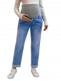 Shein SPODNIE DAMSKIE JEANSOWE Z PASEM CIĄŻOWYM PROSTA NOGAWKA bfi S