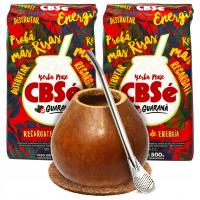 Zestaw Yerba Mate CBSe Energia Guarana 2x 500g 1kg Prawdziwa Tykwa Bombilla