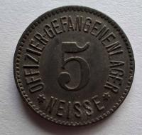 notgeld7 Nysa Neisse Obozowy 5 Pf Ofizier Gefangen Lager