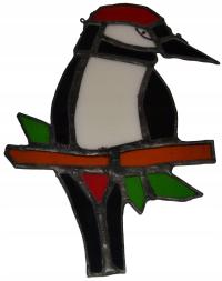 Dzięcioł szkło witrażowe zawieszka dekoracja prezent