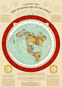 Плоская Земля карта мира Глисон 1892 г.