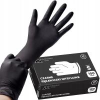 Перчатки нитриловые перчатки без порошка черный S 100шт черный сильный толстый