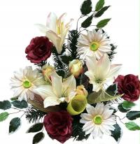 КОМПОЗИЦИЯ ДЛЯ КЛАДБИЩА ГОЛОВНОЙ УБОР МОГИЛА ЦВЕТЫ ИСКУССТВЕННЫЙ БУКЕТ БУКЕТ МЕМОРИАЛ