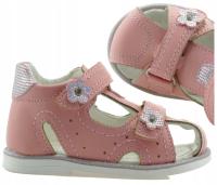 Кожаные сандалии для девочек; Детская обувь; домашние сандалии на липучке; R. 19