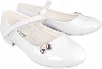 Белые лаковые туфли для причастия балетки для девочек причастие r 35