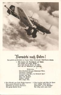 TRZECIA RZESZA -samolot Luftwaffe atak na Wschód -na pocztówce