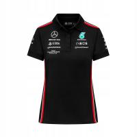Koszulka polo damska Team Black Mercedes AMG F1 (L)