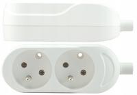 gniazdo podwójne z uziemieniem na kabel w oplocie przedłużacz DIY loft HIT