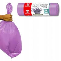 Worki na śmieci 35 L 20 Szt Fioletowe Lawenda Wiązane Kuchcik mocne