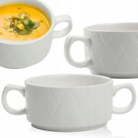 FLACZARKA BULIONÓWKA CERAMICZNA Z TŁOCZENIEM 230 ML DO ZUP FLAKÓW DESERÓW