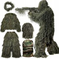 КАМУФЛЯЖ ОХОТА ВЫЖИВАНИЯ ПОЛНЫЙ НАБОР 5IN1 GHILLIE МАСКИРОВОЧНЫЙ КОСТЮМ