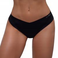 Трусики бесшовные бразильские черные гладкие 3 упаковки-GymBeam XL