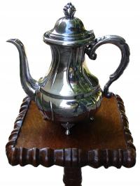Dzbanek do kawy plater srebrem w stylu rokoko