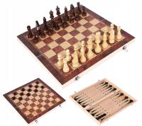 Шахматы шашки нарды большой деревянный 3в1 24CMX24CM