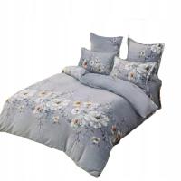 Komplet pościeli polarowej Parylux P2.2 „Szare kwiaty” Poszwa 160x200cm
