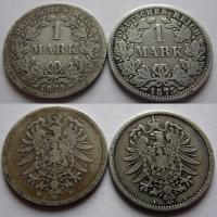 Niemcy 1 marka 1874 F i 1875 A, srebro