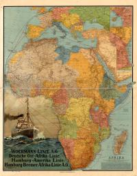 Stara MAPA AFRYKA 1914r. 120x90cm