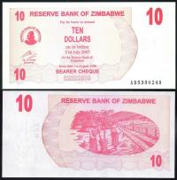 $ Zimbabwe 10 DOLLARS P-39 UNC 2006