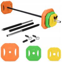 SZTANGA Z OBCIĄŻENIEM BITUMICZNYM ZESTAW GRYF SKŁADANA TRENING SIŁOWY 20 KG