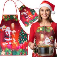 FARTUCH KUCHENNY ŚWIĄTECZNY MIKOŁAJ BOŻE NARODZENIE NA PREZENT DO KUCHNI