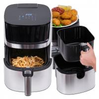 Frytkownica Beztłuszczowa Air Fryer 8L Funkcja Pary 2x Grzałki 10 Programów