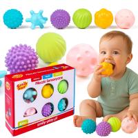 Piłki piłeczki sensoryczne edukacyjne miękkie dla niemowląt gryzaki 6 szt