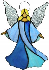 Ангел витраж Тиффани раскидистый синий