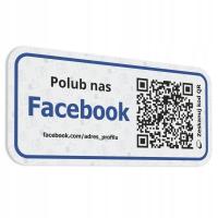 Polub nas Facebook QR 14x30 cm naklejka #F00AQR