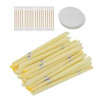 ŚWIECE DO ŚWIECOWANIA CZYSZCZENIA USZU 20 SZT ZDROWE USZY + PODSTAWKI WOSK