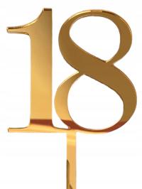 TOPPER TOPER NA TORT DOWOLNA CYFRA Liczba WIEK złote lustro PLEXI LUSTRZANA