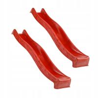 NAJDŁUŻSZA Zjeżdżalnia Ślizg 3m Czerwony Dwa Ślizgi dla Dzieci Plac Zabaw